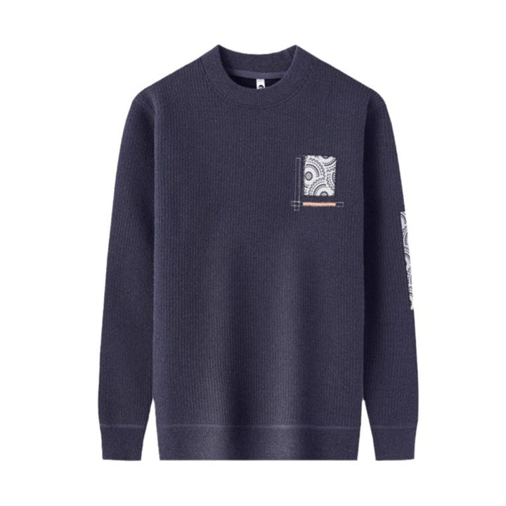 Men's cozy knitted sweater with unique print pattern Lisslune