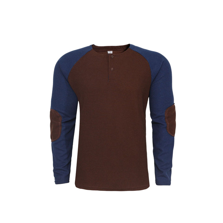 Men's long sleeve shirt with gathered shoulders and stylish contrast design Lisslune