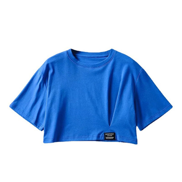 Women cropped leisure top with casual cut and elastic hem Lisslune
