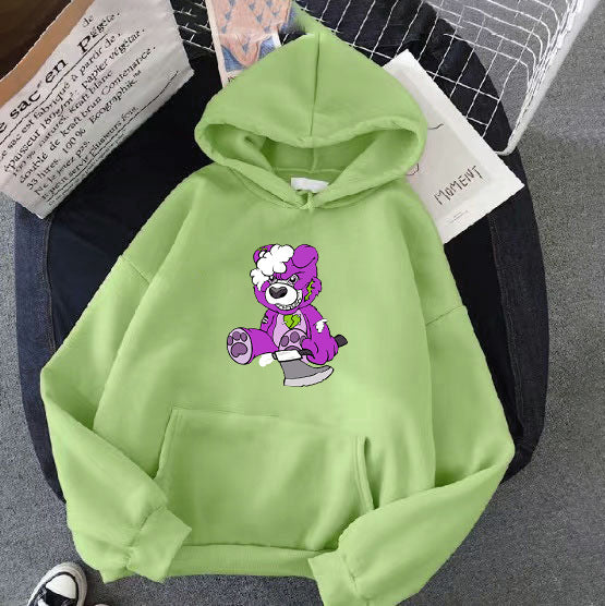 Women's hooded sweatshirt with charming bear motif Lisslune