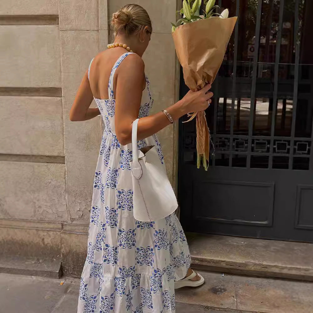 Women's maxi dress with off-shoulder design and floral patterns Lisslune