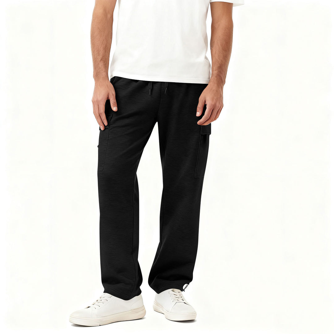 Men's Cargo-Style Leisure Pants with Practical Side Pockets and Elastic Waistband Lisslune