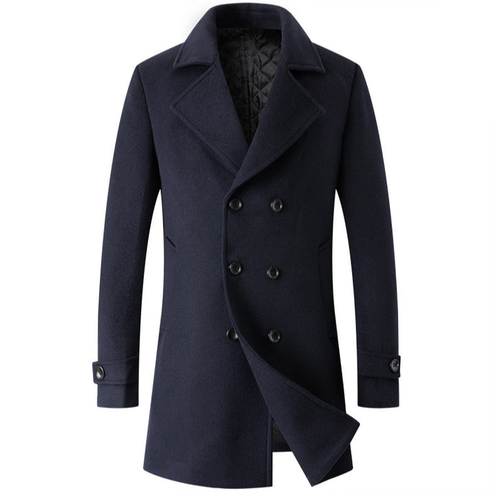 Men's elegant reversible coat with double button placket and hidden belt Lisslune