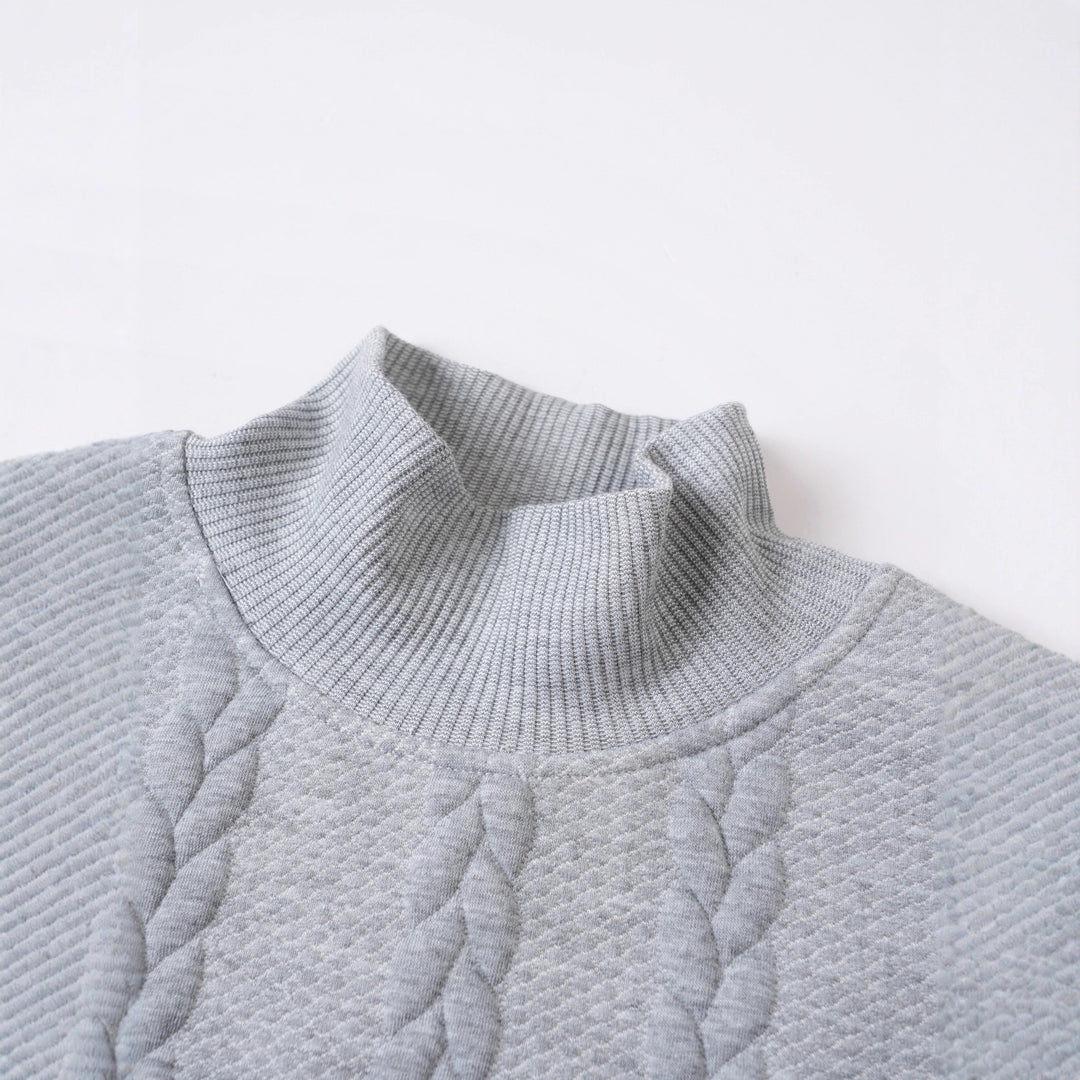 Men's chunky knit sweater with high collar Lisslune
