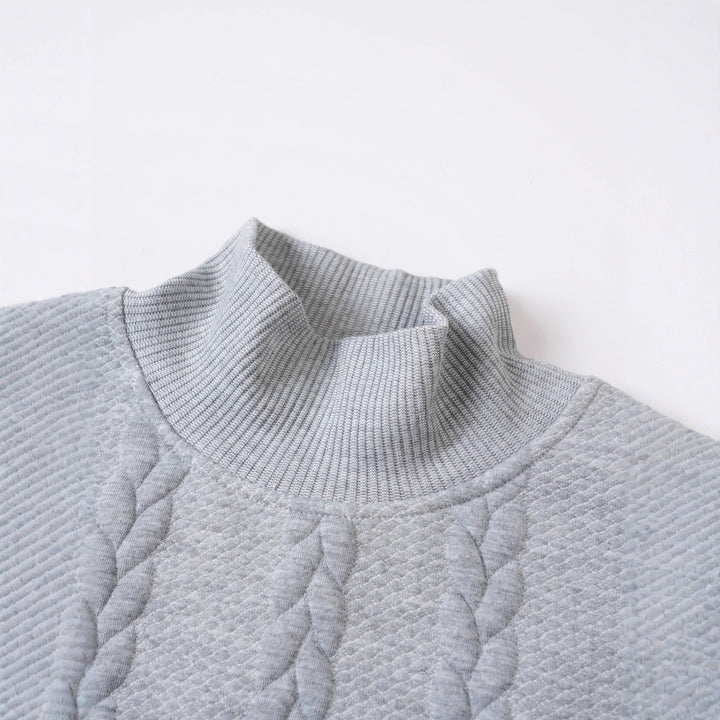 Men's chunky knit sweater with high collar Lisslune