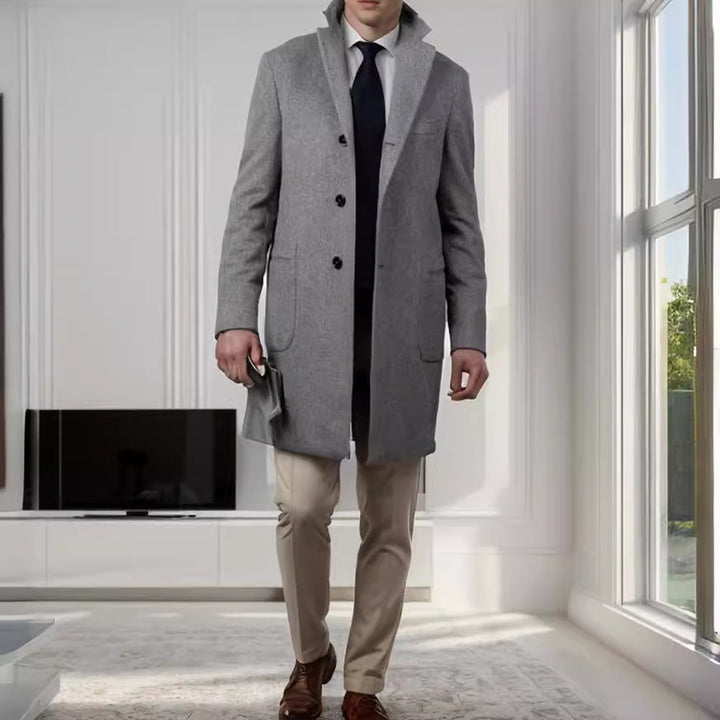 Men's elegant wool coat with a slim silhouette Lisslune
