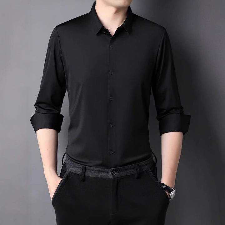 Men's elegant short sleeve shirt with fine shine Lisslune