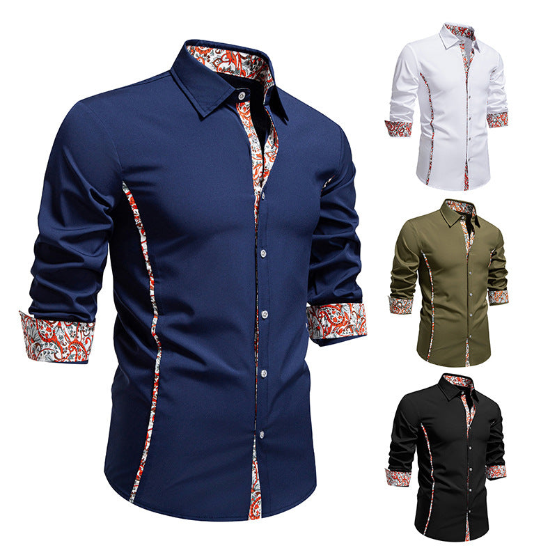 Men's long sleeve shirt with floral design and modern cut Lisslune