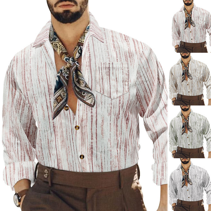 Men's casual shirt with trendy pattern and practical chest pocket Lisslune