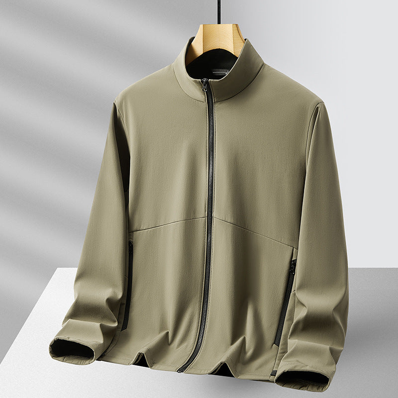 Men's Breathable Outdoor Jacket with High Collar and Practical Pockets Lisslune