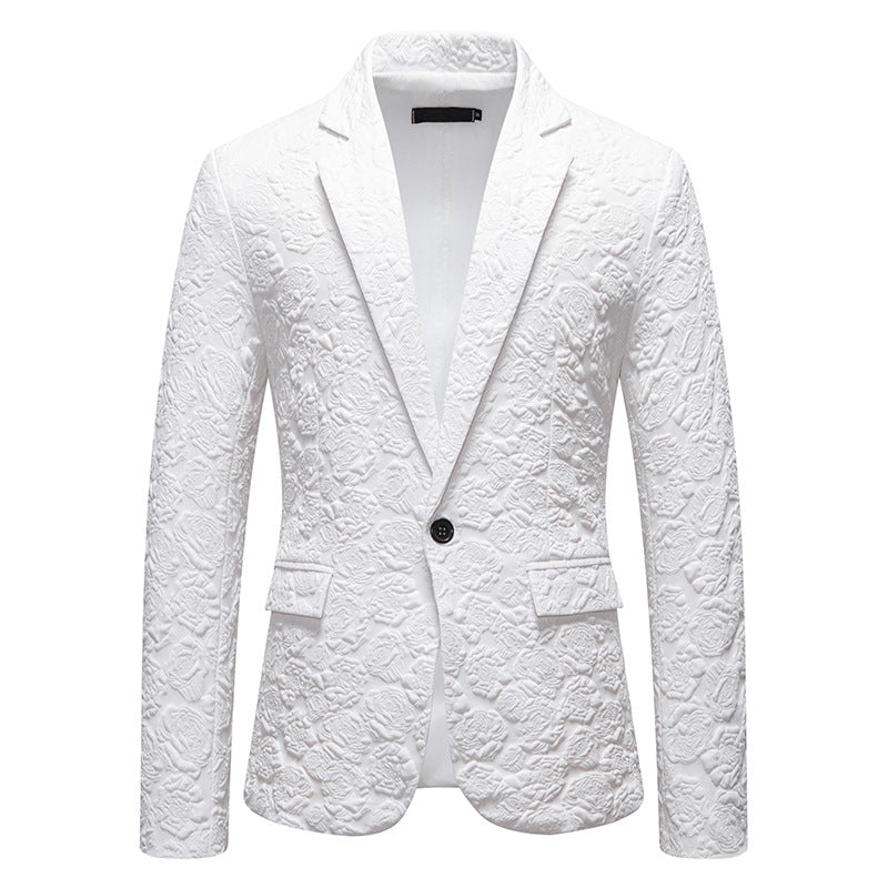 Men's Elegant Blazer with Textured Floral Pattern Lisslune