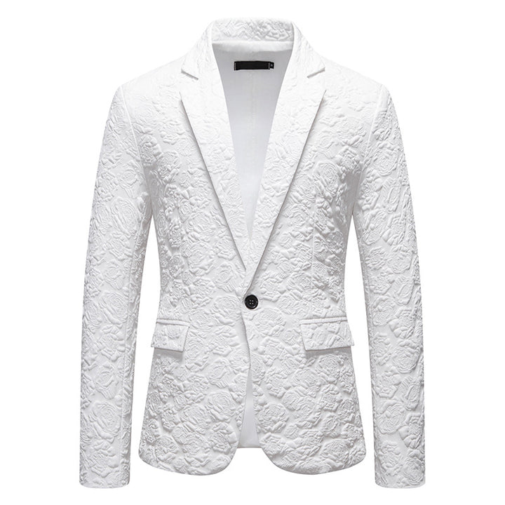 Men's Elegant Blazer with Textured Floral Pattern Lisslune