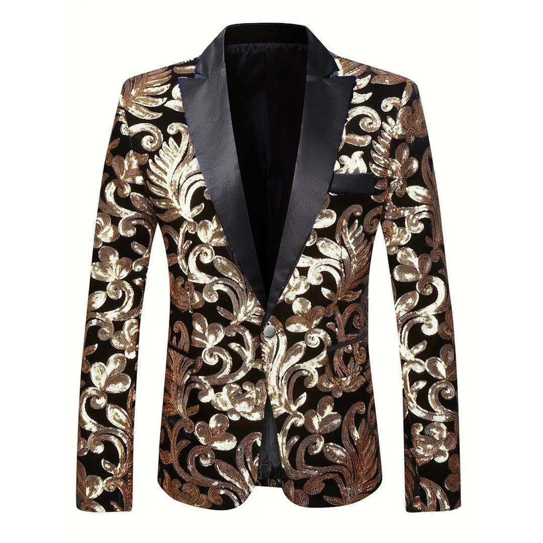 Men's Glamorous Jacquard Blazer with Shimmering Design Lisslune