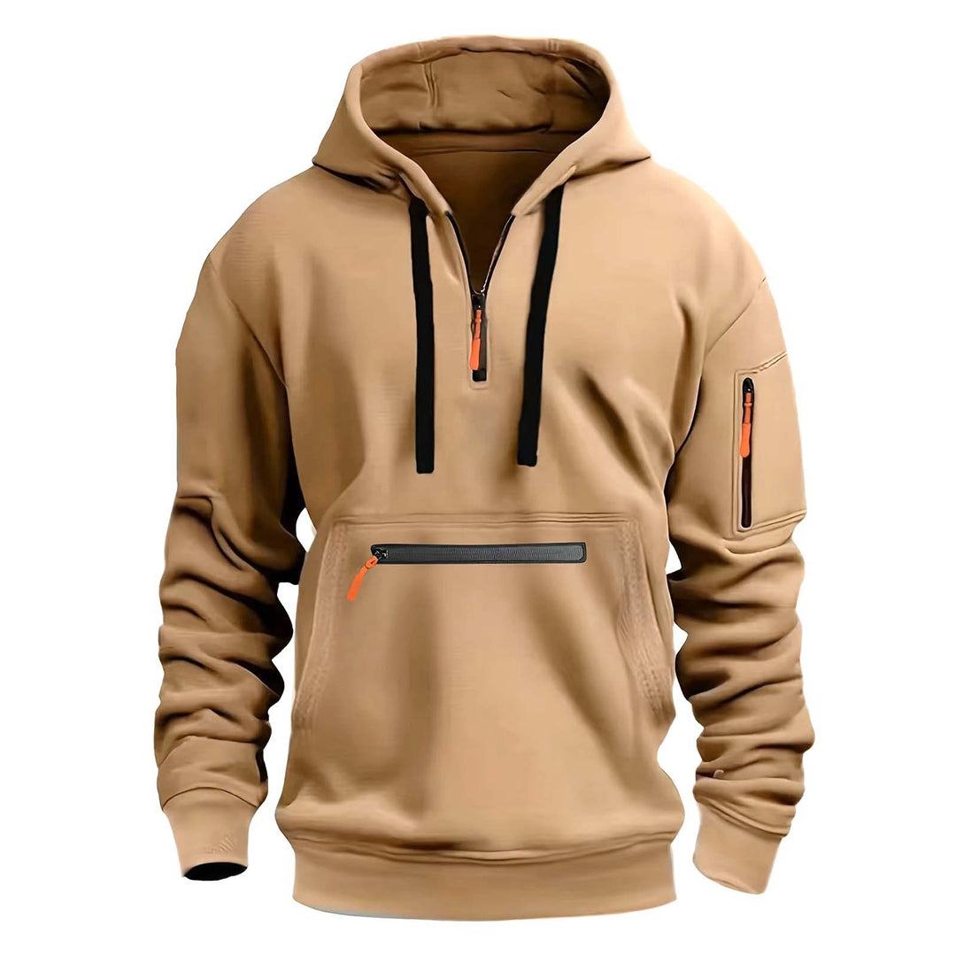 Men's practical zip hoodie with reflective details and various pockets Lisslune