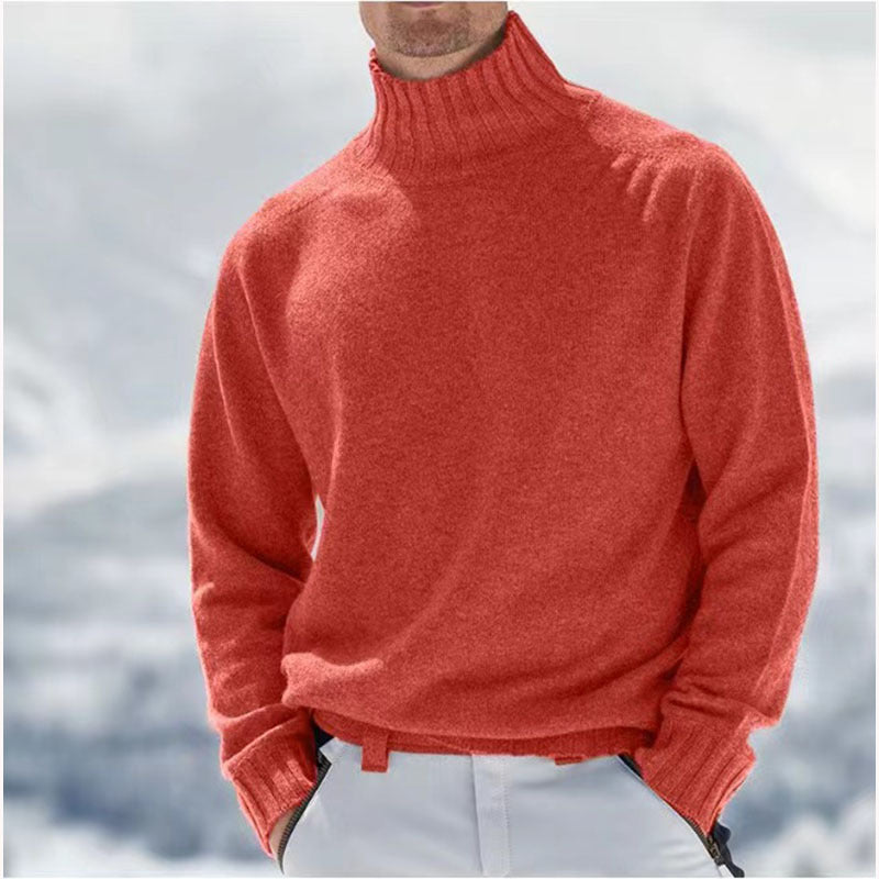 Men's turtleneck sweater made of high-quality wool with textured details Lisslune
