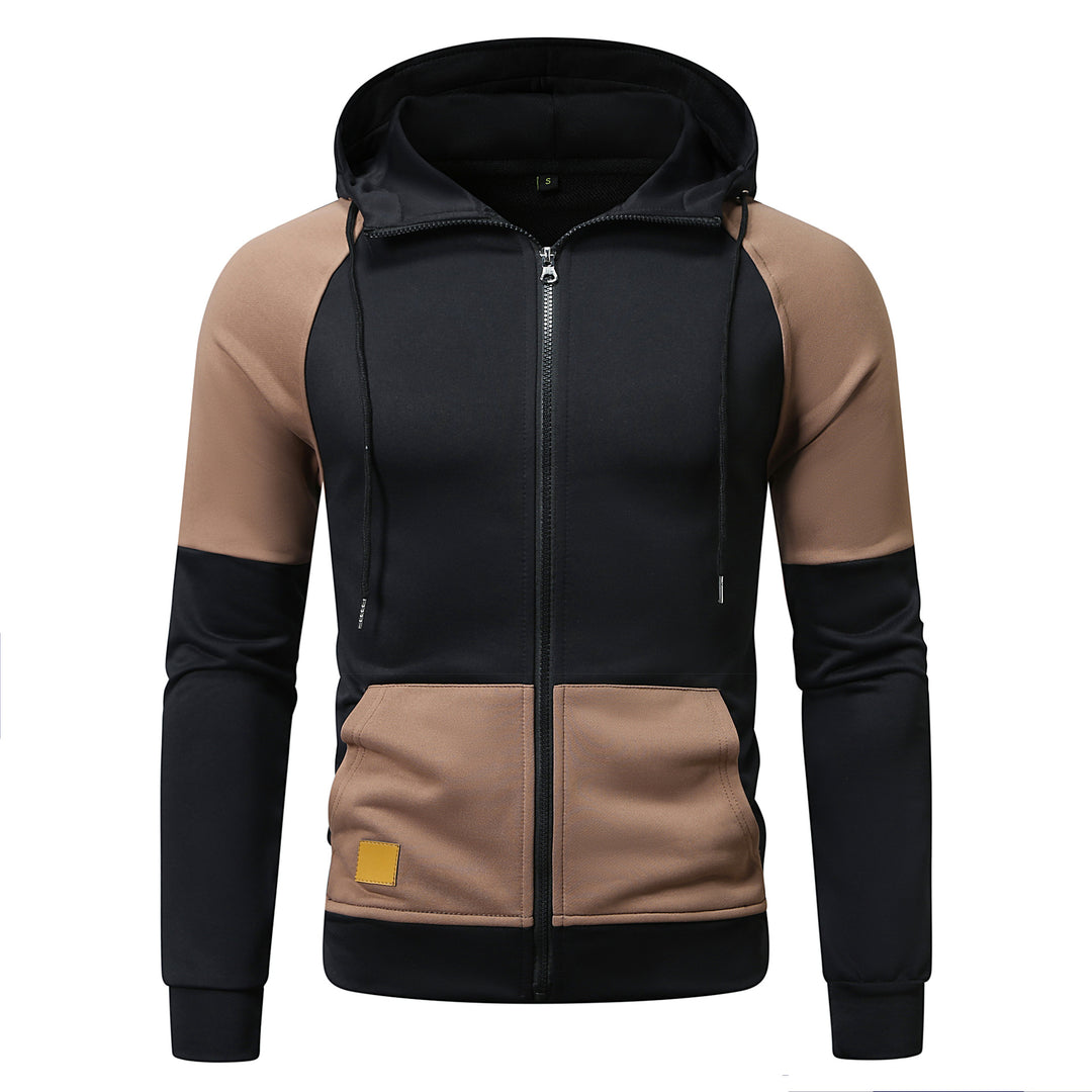 Men's sporty hooded sweater with unique color block design Lisslune