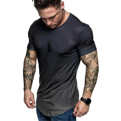 Men's sporty t-shirt with modern gradient and figure-hugging cut Lisslune