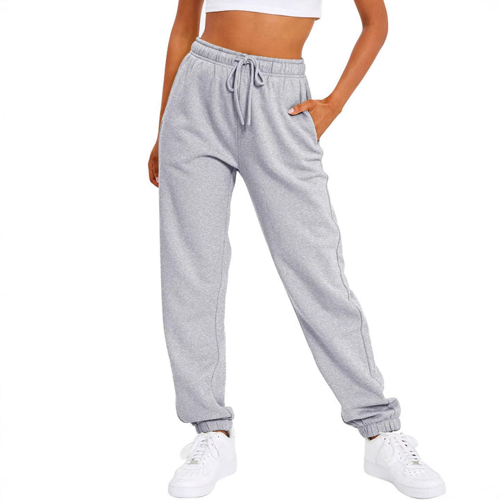 Women’s sporty leisure pants with elastic waistband and high-waisted cut Lisslune