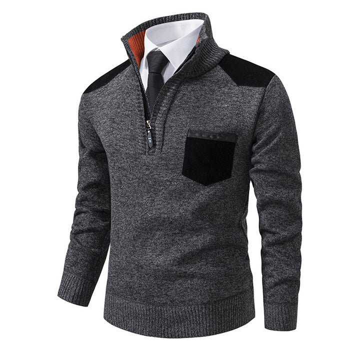 Men's stylish sweater with high collar and zipper Lisslune