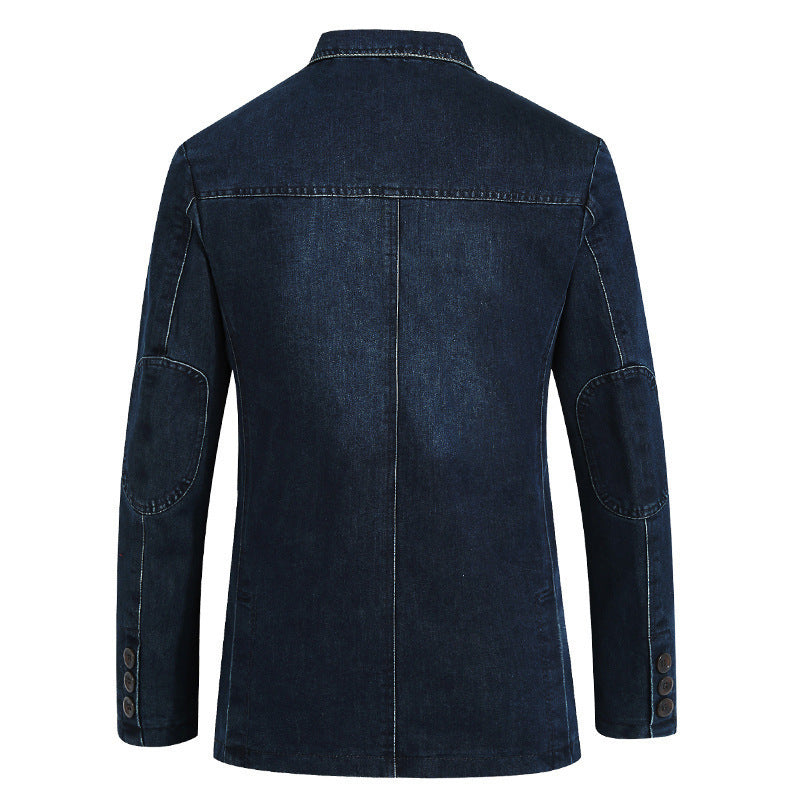 Men's Denim Blazer with Classic Pockets Lisslune