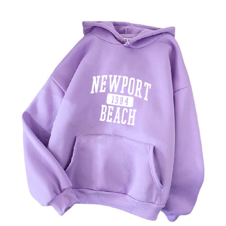 Women's hoodie with nostalgic Newport Beach lettering Lisslune