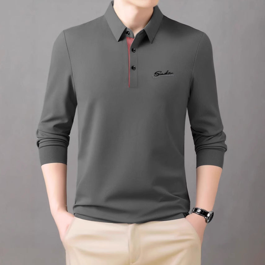 Men's polo shirt with extended sleeves and stylish collar Lisslune