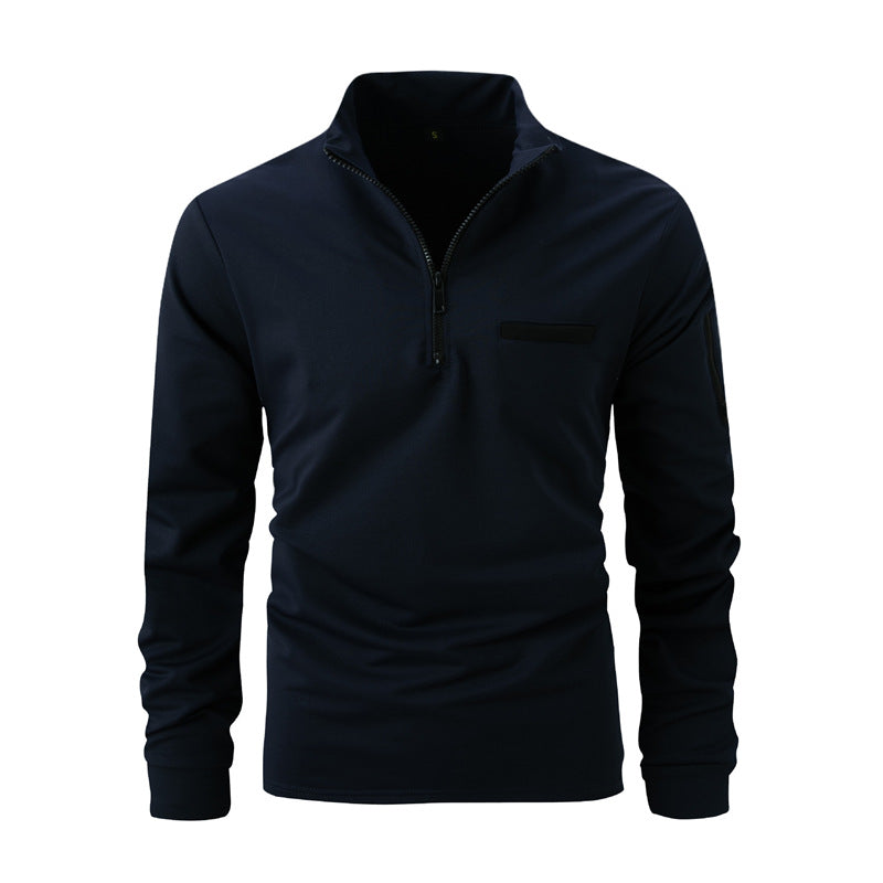Men's sporty sweater with half zip and practical pockets Lisslune