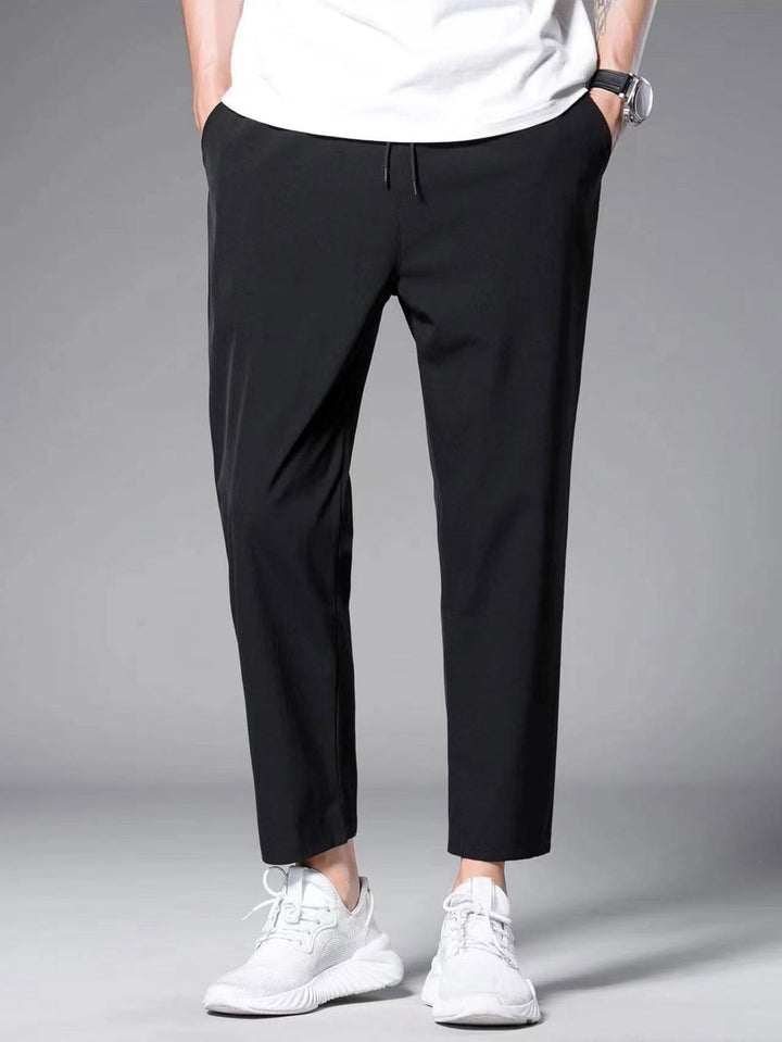 Men's Stylish Airy Leisure Pants with Elastic Waist and Practical Pockets Lisslune