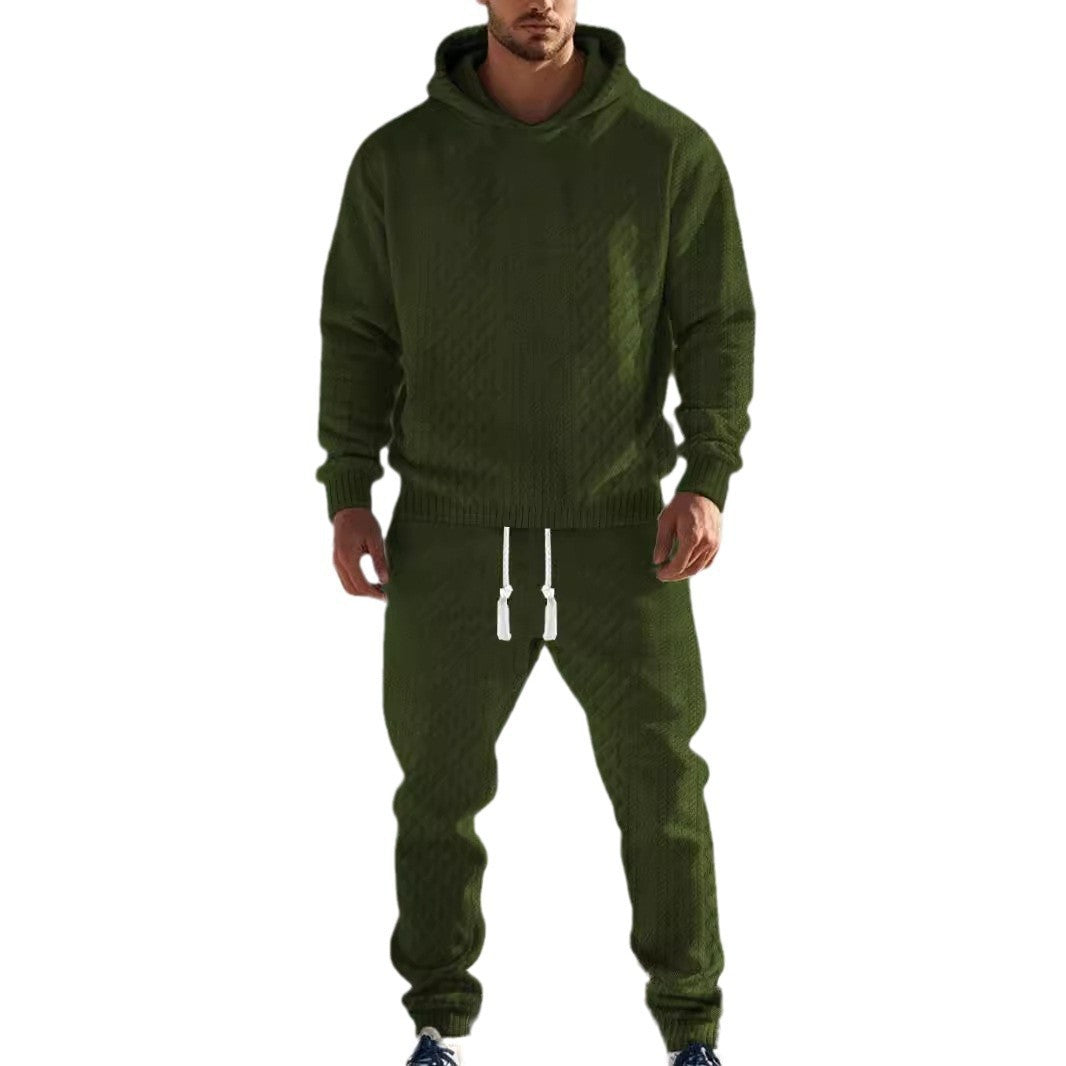 Men's sporty hoodie and jogging pants set with textured design Lisslune