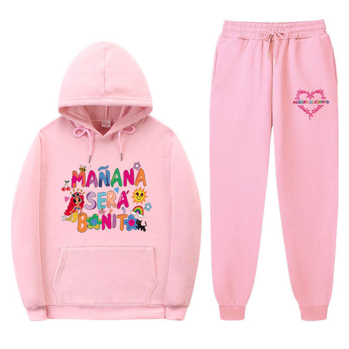 Women's Sweatshirt and Jogging Pants Set with Colorful Print Lisslune