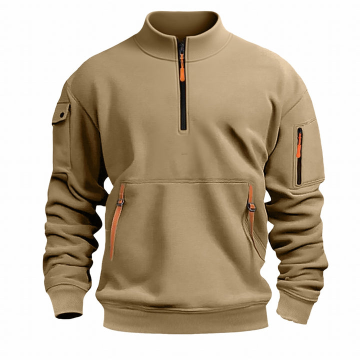 Men's functional sweater with practical zipper and four pockets Lisslune
