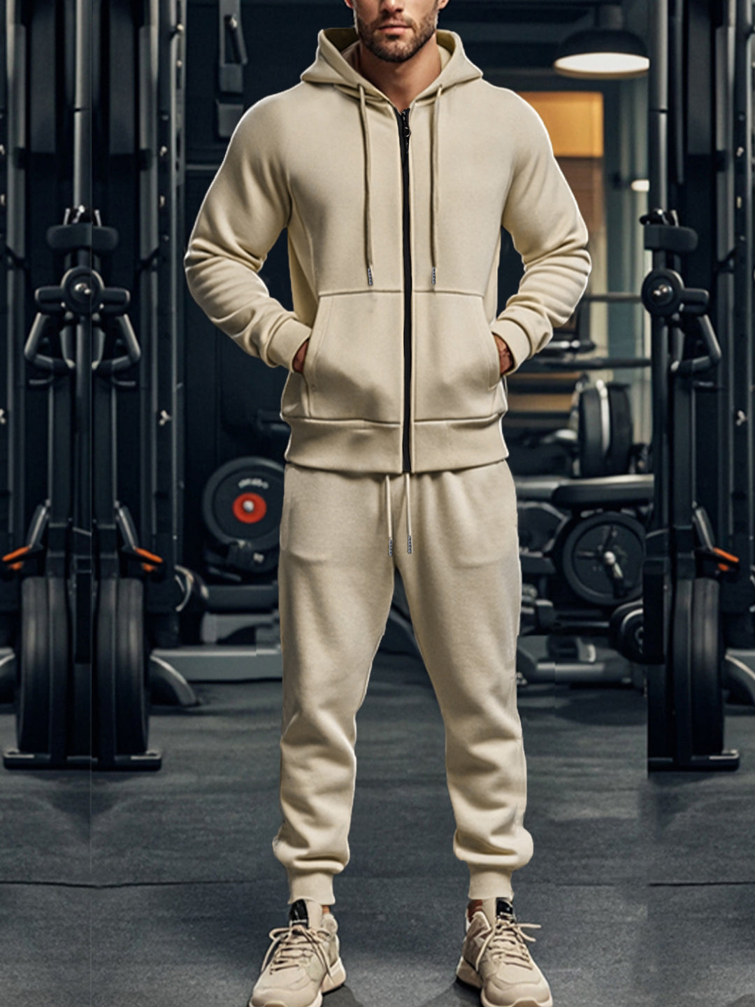 Men's sporty hoodie set with functional pockets and high-quality workmanship Lisslune