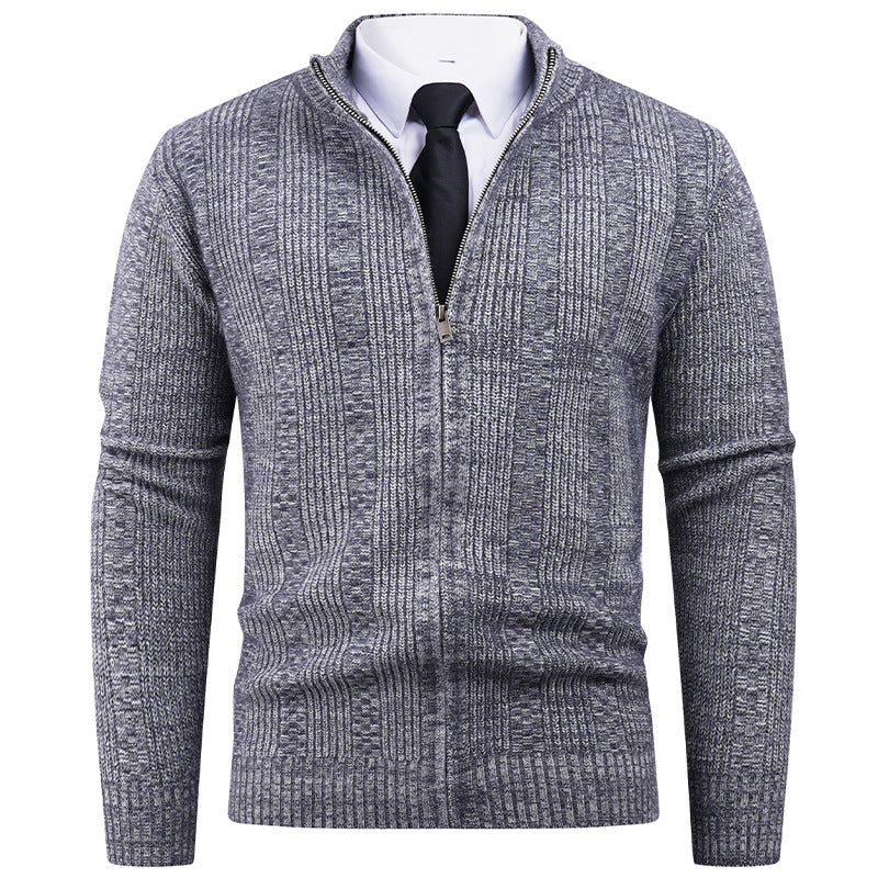 Men's cardigan with modern zipper and cable pattern Lisslune