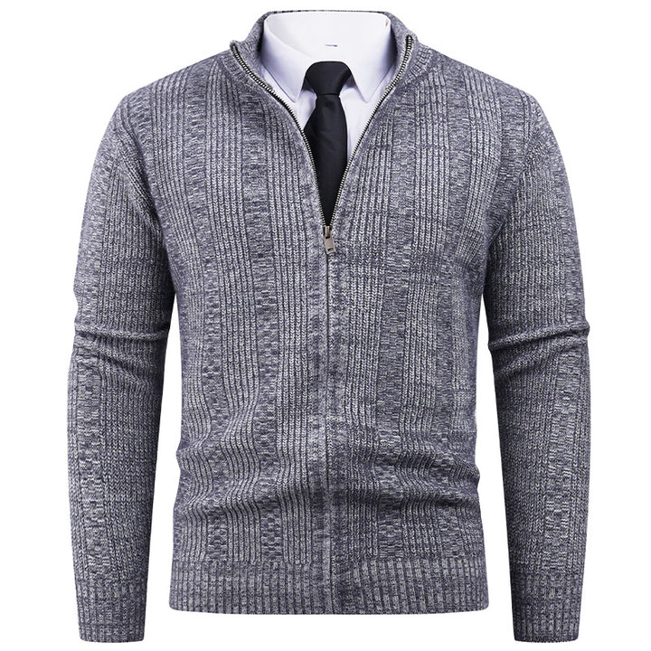 Men's cardigan with modern zipper and cable pattern Lisslune