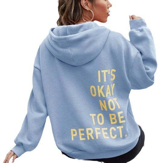 Women’s hoodie with motivational lettering and cozy lining Lisslune