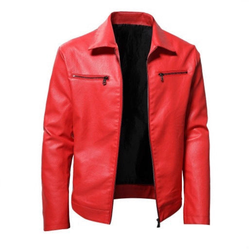 Men's biker jacket made of high-quality leather with modern zipper detail Lisslune