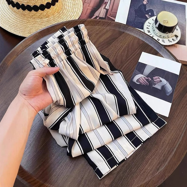 Women Elegant and Comfortable Striped Culotte Shorts Lisslune