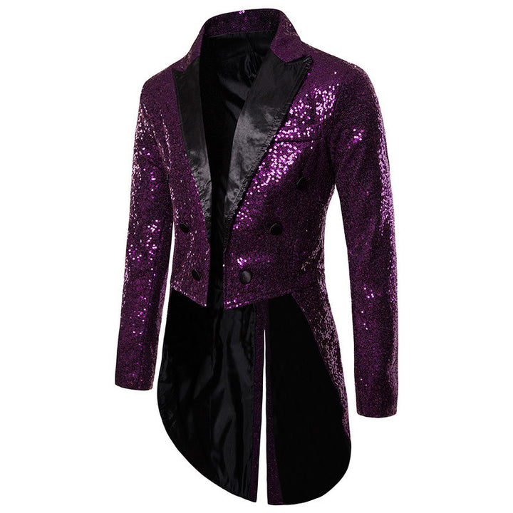 Men's glittering tuxedo jacket with elegant cut and shimmering sequins Lisslune