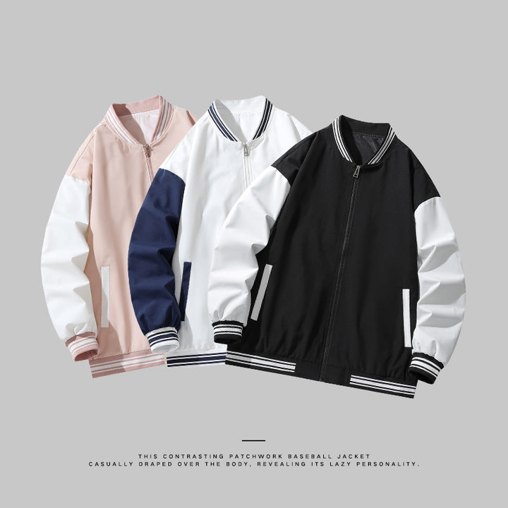Men's sporty transitional jacket with striped sleeves Lisslune