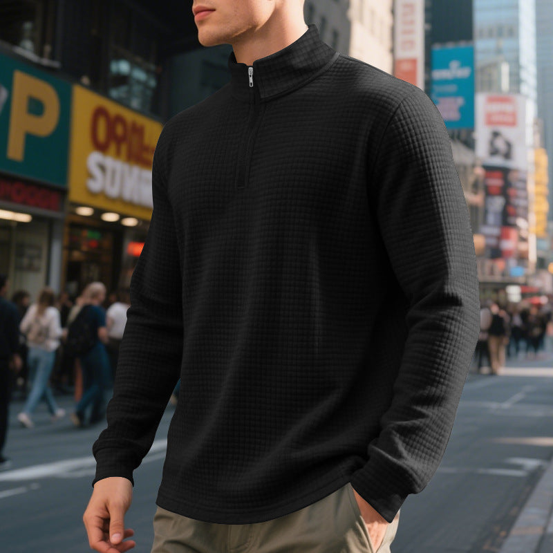 Men's quilted jacket with high collar and zipper Lisslune