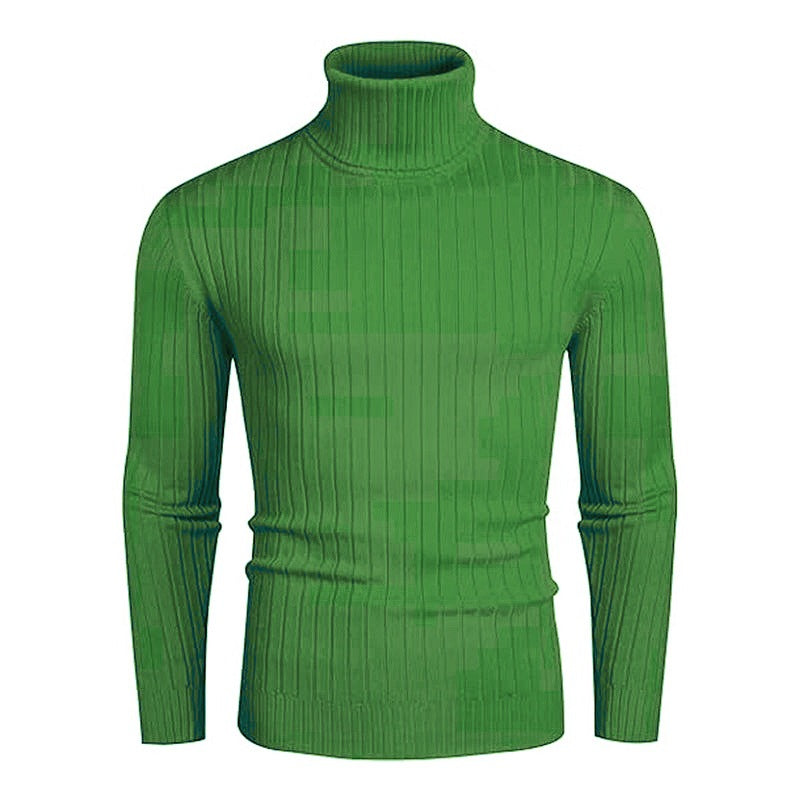 Men's turtleneck sweater made of high-quality ribbed knit Lisslune