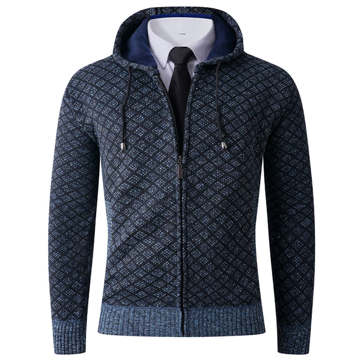 Men's elegant hooded jacket with textured pattern Lisslune