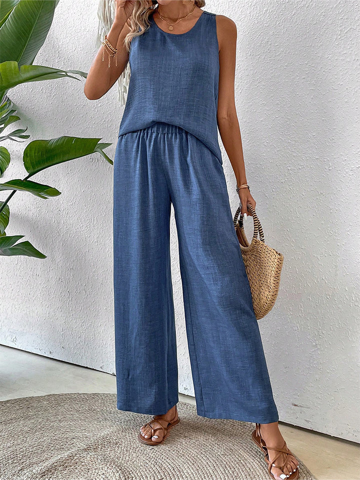 Women's airy summer set with crocheted back and loose fit Lisslune