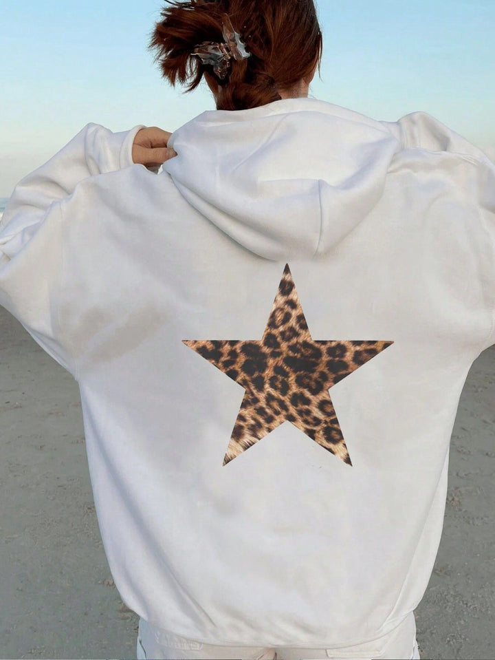 Women's hoodie with striking leopard star design Lisslune