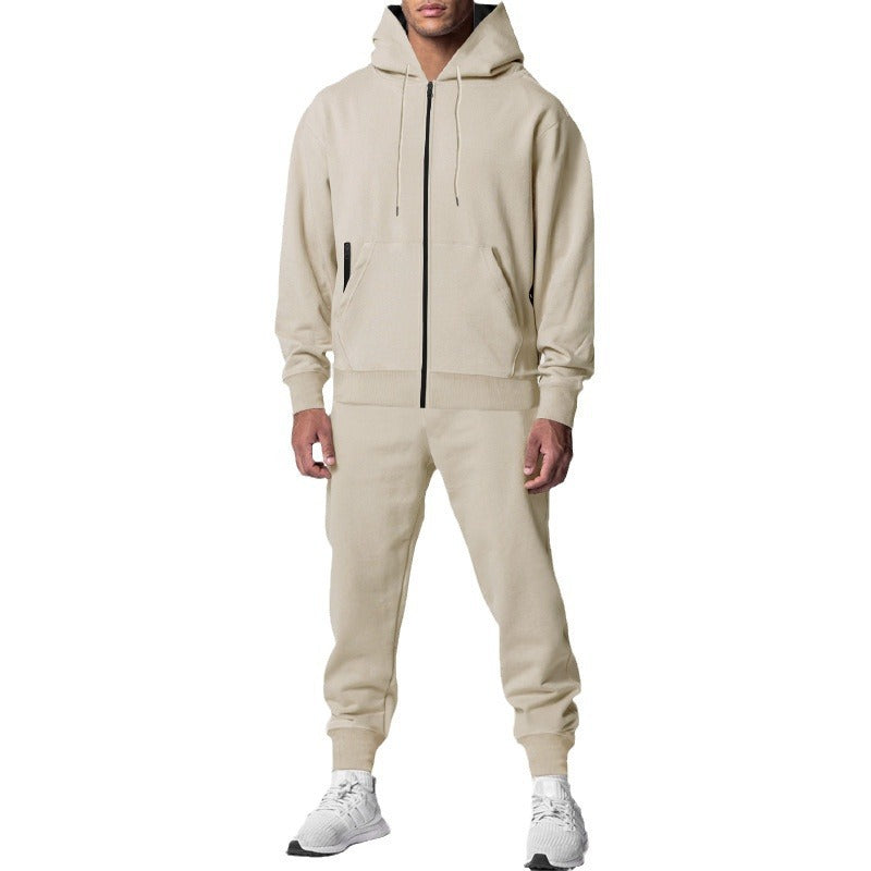 Men's sporty fleece set with practical hood and pockets Lisslune