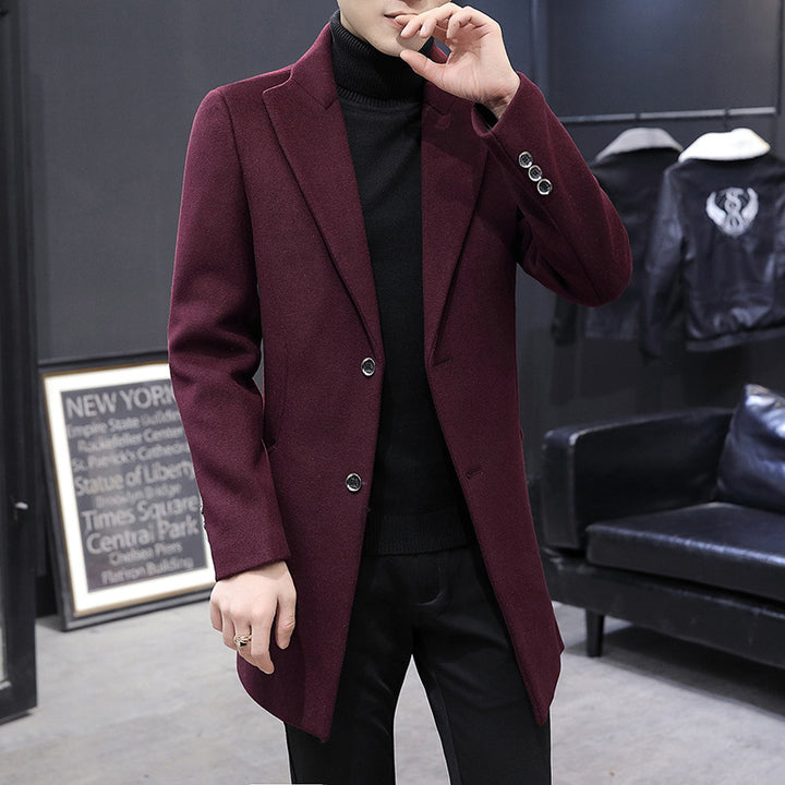Men's elegant wool coat with modern cut and practical pockets Lisslune