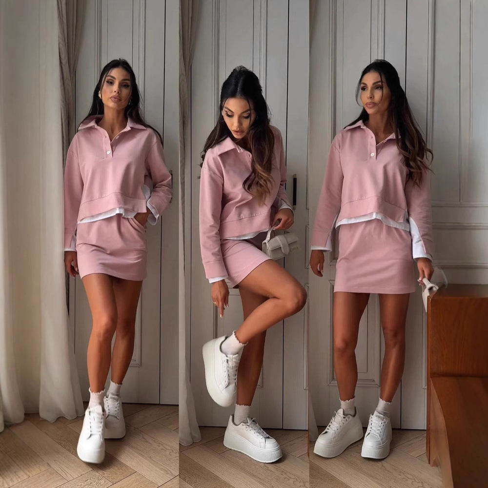 Women’s stylish sweatshirt and short dress set Lisslune