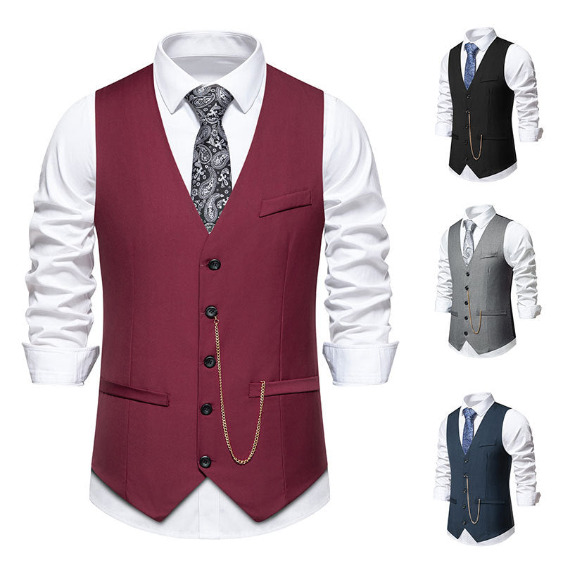 Men's elegant suit vest with classic cut and fine details Lisslune