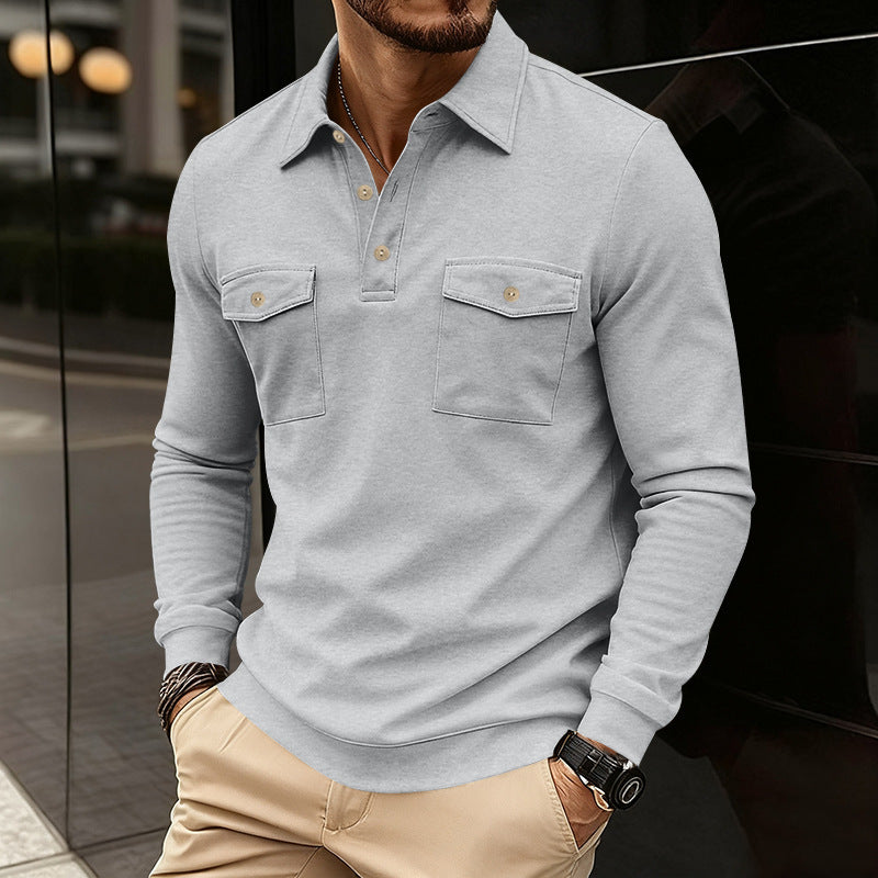 Men's polo shirt with two practical chest pockets and modern cut Lisslune