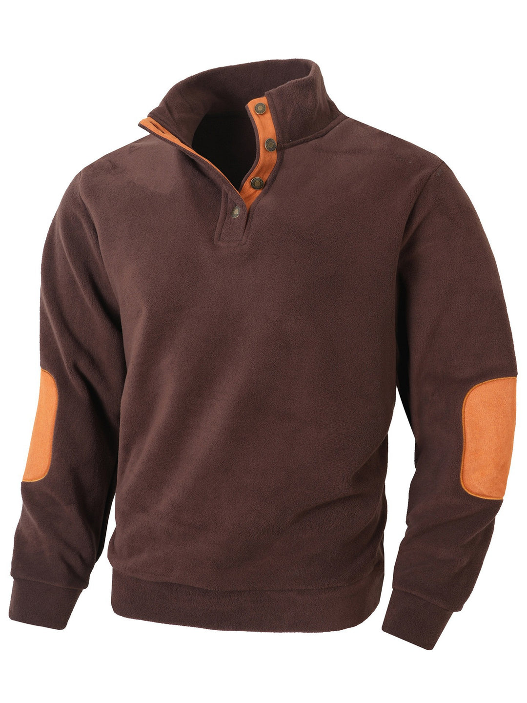Men's comfortable fleece pullover with collar and contrast trim Lisslune
